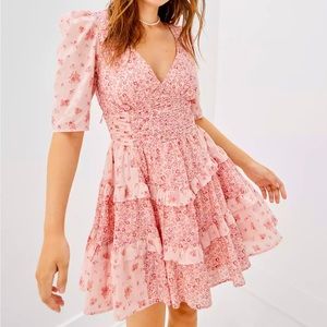 NWT AE Fit & Flare Pink Floral Mini Dress